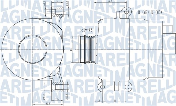 MAGNETI MARELLI 063731969010 Alternator for ABARTH,ALFA ROMEO,FIAT,LANCIA