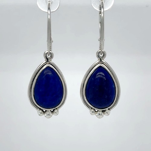 Pendientes Gota Azul LAPISLÁZULI Lágrima Pera Palanca PLATA ESTERLINA 925 #906 - Imagen 4 de 8
