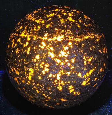 Natural Flame's stone Sphere crystal ball reiki healing10500G UV Reactivecrystal