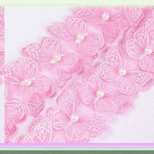 Borde de encaje con perlas mariposa rubor - 2 capas, 2,5 pulgadas, 3 yardas para boda hágalo usted mismo - Imagen 5 de 5