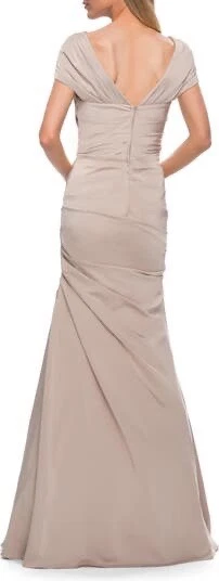 Новый LA FEMME плиссированные Джерси труба платье в обнаженном виде размер 10 $515 - Изображение 2 из 4