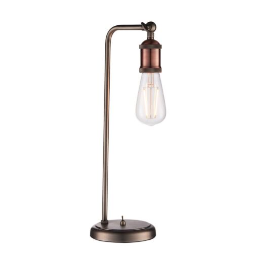 Endon 76339 Hal Table Light, aged pewter & copper, tall - 第 1/8 張圖片