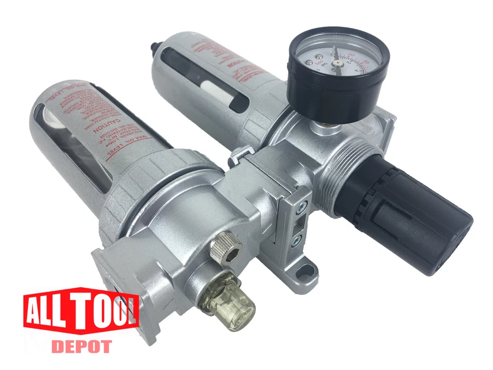 1/4" Mid Flow FRL air control unit w/ Manual Drain - Image 3 of 4