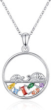 Turtle Necklace S925 Sterling Silver Sea Turtle Necklace Infinity Pendant Jewelr