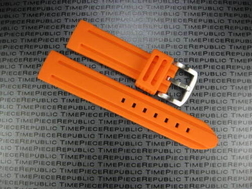 NEW 20mm Soft Rubber Strap Diver Watch Band Black Blue Orange IWC 