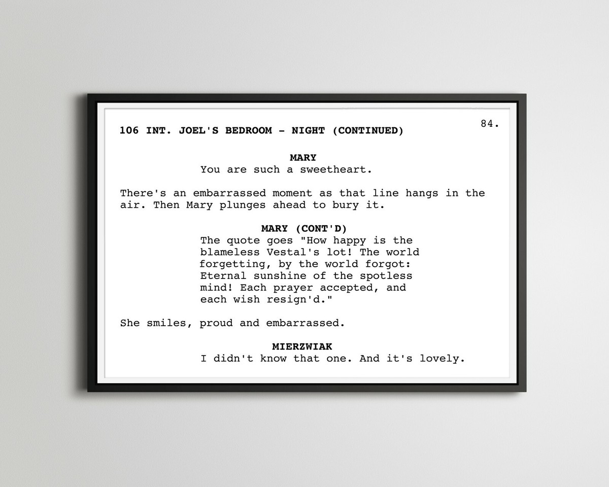 Eternal Sunshine Of The Spotless Mind Poem