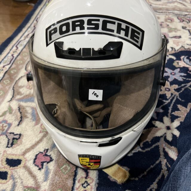 G-Force Snell SA2000 Racing Helmet Porsche Stickers SC143327 Used Visor Size