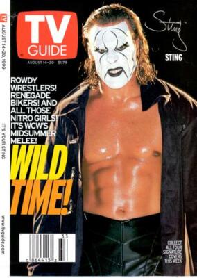 TV GUIDE 1999 -WCW WRESTLING PROMO SIGNATURE COVER ONLY - ROWDY