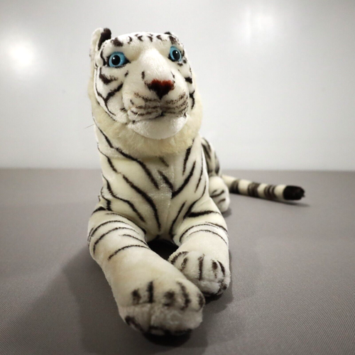 stuffed white tiger with blue eyes