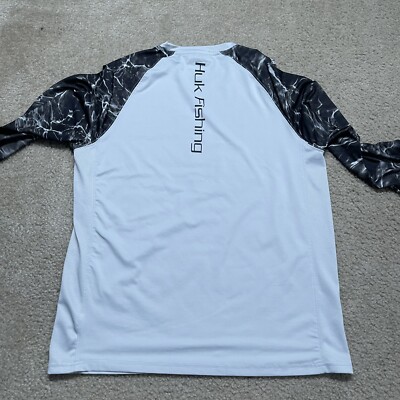 Huk Performance Fishing Camo Long Sleeve Black Grey #144273 T