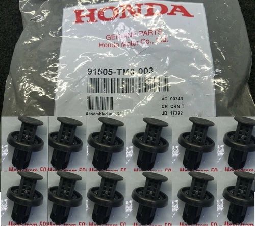 20PCK GENUINE for HONDA BUMPER / UNDER COVER RETAINER CLIP 91505-TM8-003 - Picture 2 of 2