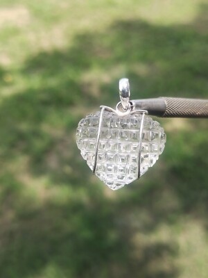 Crystal Silver Pendant, Sterling Silver Pendant, Carving Gemstone Silver Pendant