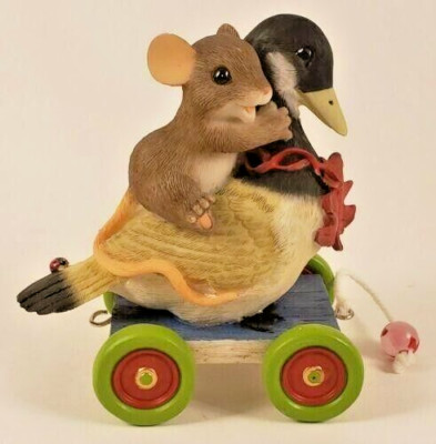 NIB Fitz and Floyd Charming Tails ''GOOSE PULL TOY'' Figurine 98/404