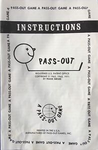 Vintage Pass Out Board Game Extra Pieces Parts Instructions Game Rules Booklet Ebay