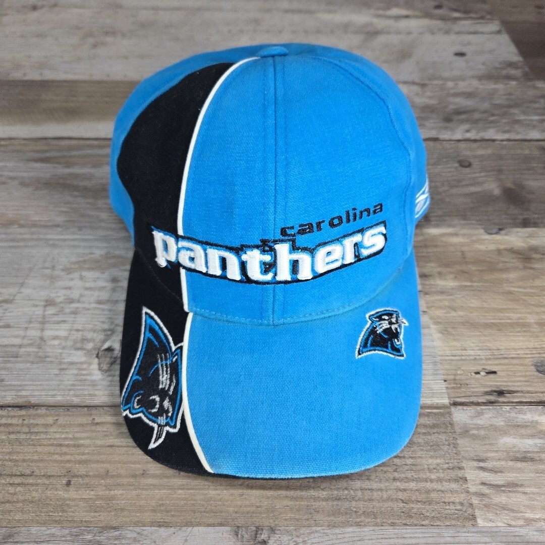 Reebok Carolina Panthers Cotton Strapback Hat for Men in Blue & Black