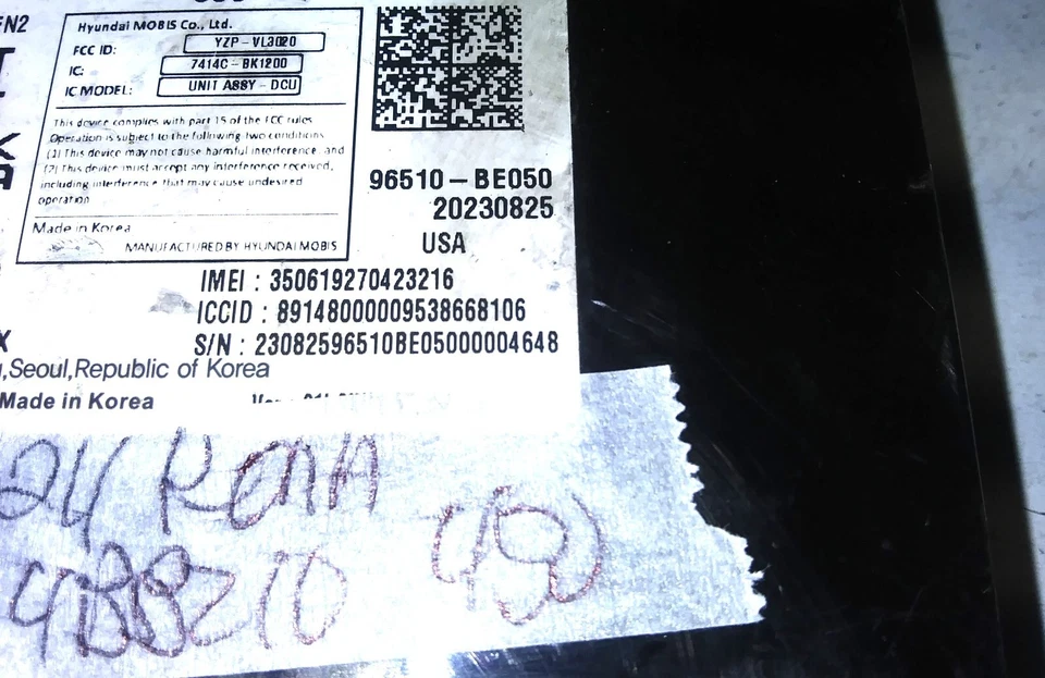 96510-BE050 telematics communication module 2024 Hyundai Kona - Image 2 of 4