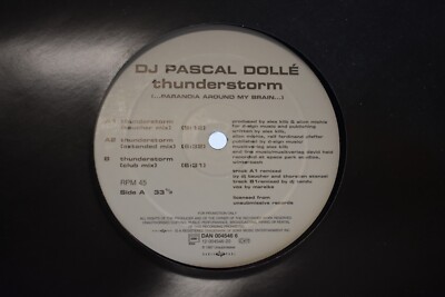 DJ Pascal Dollé. Thunderstorm. Dancepool. 12 Inch Maxi Vinyl.
