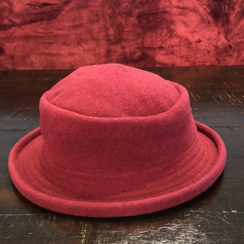 Wool Burgundy Cloche Hat Ridgid Brim 