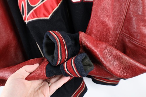 Vintage 90s Avirex Mens 3XL Distressed Spell Out Wool Leather Varsity Jacket - Picture 17 of 22