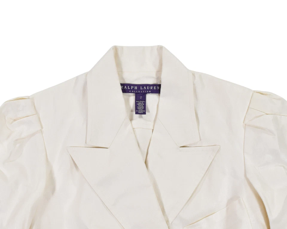 Chaqueta Blazer Ralph Lauren Colección Etiqueta Púrpura Marfil Lino 2 Nueva $1898 Foto 3 de 4