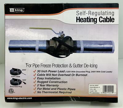KING Self-Regulating Pipe SRP126-75 Trace Roof/Gutter De-Icing Cable~120-Volt