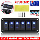 <!--F#f_0-->6 Gang 12V Switch Panel Control ON-OFF Toggle LED Rocker For Car Marine Boat RV<!--F/-->