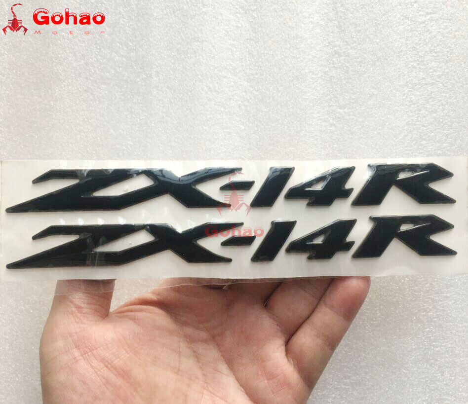 Black ZX14R Fender Tail Gas Tank Fairing Emblem Badge Decal Black ZX14R Fender Tail Gas Tank Fairing Emblem Badge Decal