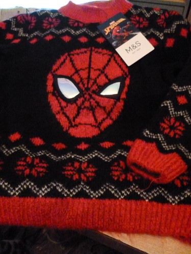 M\u0026S Boys Spiderman Jumper Marvel Heros 