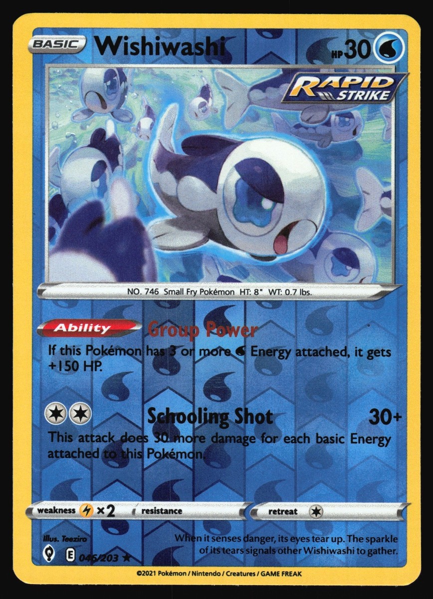 wishiwashi pokemon card value - 62/236 - Cosmic Eclipse Water Rarity 2021 Pokemon Wishiwashi 046/203 Evolving