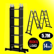 5.7M 14in1 Multi Purpose Folding Telescopic Aluminium Ladder Multi Function Step
