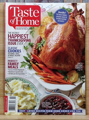 Taste Of Home NOV 2017 The Tastiest Happiest Thanksgiving Issue Ever Classic Coo