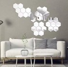 Upto 24x Mirror Hexagon Removable Acrylic Wall Stickers Art DIY Home Decor Sple