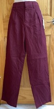 A New Day High-Rise Pleat Front Straight Chino Pants size 4 - Burgundy - NEW