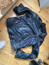 Lucky Brand Leather Jacket Women's Xl 100% Lamb Leather Biker Zip Sleeve 1p