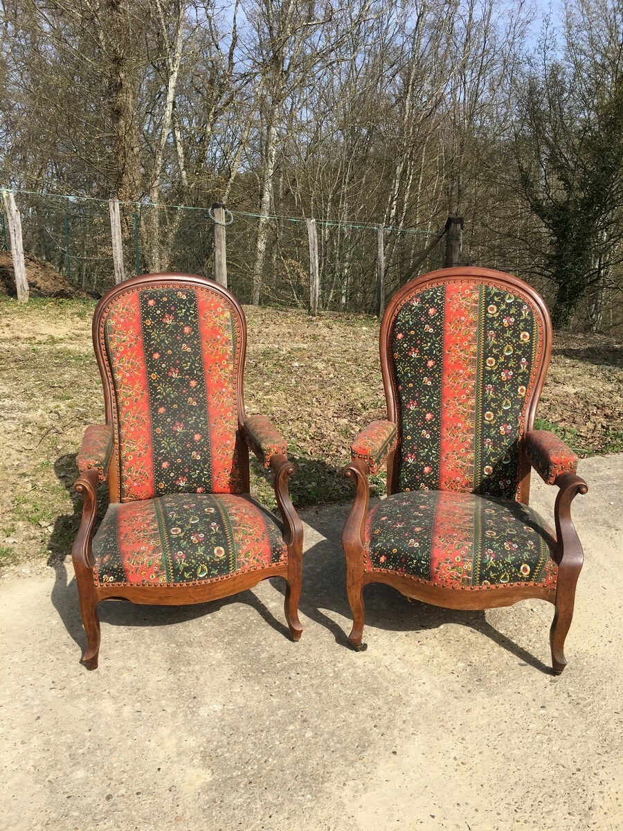 Fauteuil voltaire bordeaux - bon état général - Ameublement