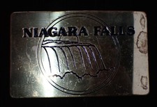 SOLID BRASS NIAGARA FALLS BELT BUCKLE VINTAGE 1980'S