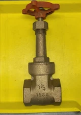 Stockham 1-1/4" B-100 Gate Valve, Bronze, Threaded Bonnet & Ends, Rising Stem