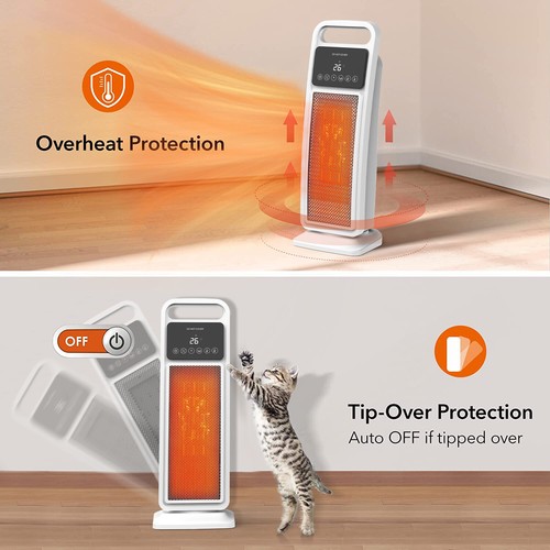 2000W Heater Portable with Thermostat Electric Ceramic Indoor Heater for Room - Picture 4 of 12