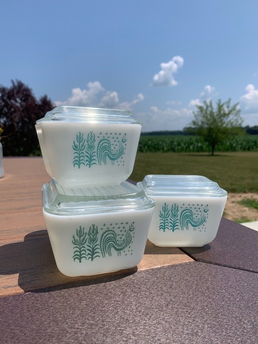 pyrex vintage blue rooster dishes | eBay