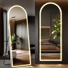 Full Body LED Mirror - 71"x26" - Wall Mount Standing or Leaning - 3 Color Light