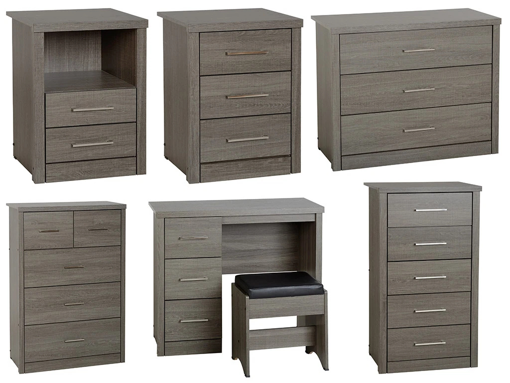 Lisbon Bedroom Furniture Range In Black Wood Grain Stylish Modern Design