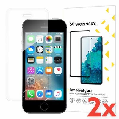 2x Premium Echt Schutzglas Panzerfolie für iPhone 5 / 5C / 5S / SE 9H Tempered 