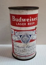 BUDWEISER LAGER BEER FLAT TOP CAN St Louis MISSOURI with VANITY OHIO TAX LID