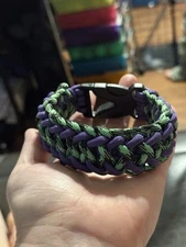 Purple And Green Paracord Bracelet Or Collar