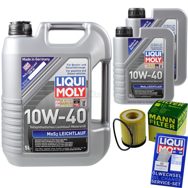 Mann Inspektionspaket 7L Liqui Moly Leichtlauf 10W-40 FüR Opel Zafira A 1.8 16V-image