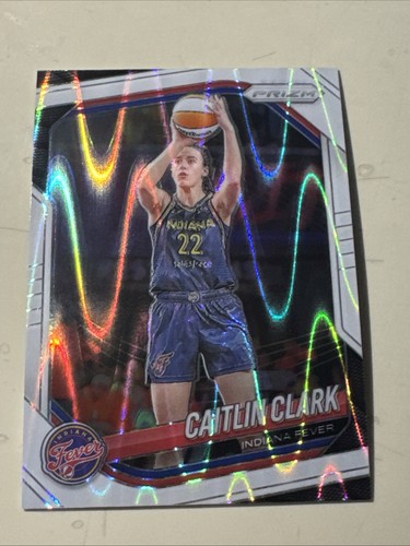 CAITLIN CLARK 2025 PANINI PRIZM WNBA WHITE SEISMIC PRIZM 22 INDIANA FEVER