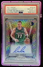 2021-22 Prizm Luka Doncic Flashback Signatures Prizm Mojo Auto #/25 PSA 10