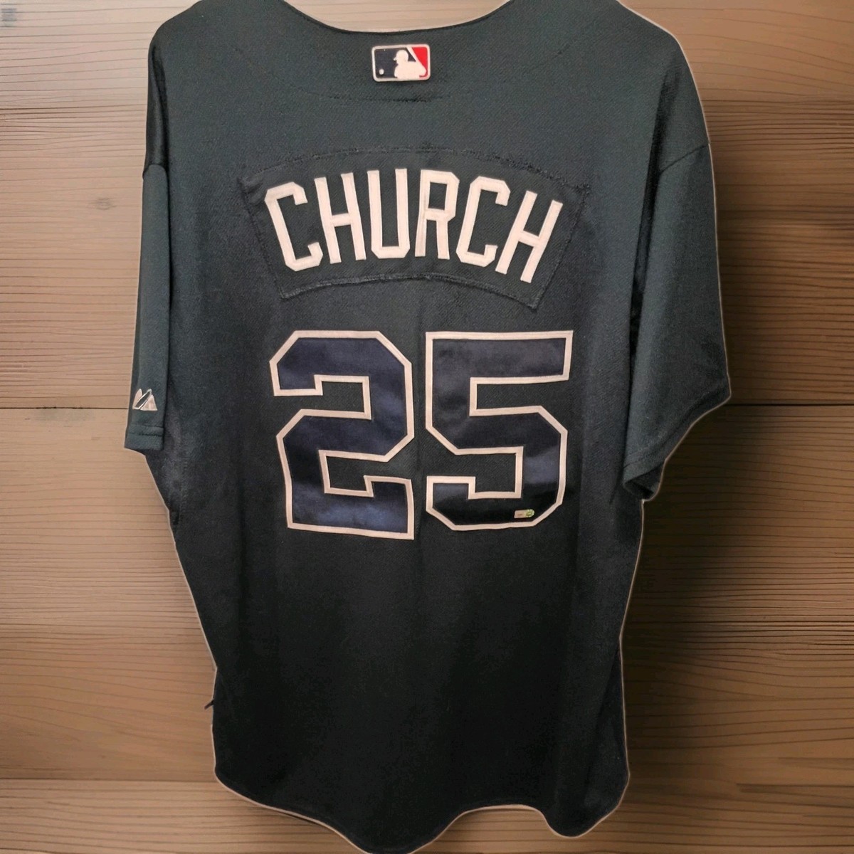 2009 MLB Game Worn Used Majestic Atlanta Braves Ryan Church Navy