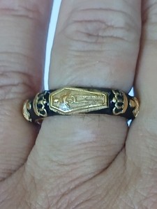 Authentic Massive Men's Silver Ring Gold Plated With Enamel
