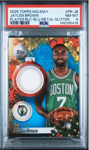 Jaylen Brown #PR-JB 2025 Topps Holiday Player Relic card